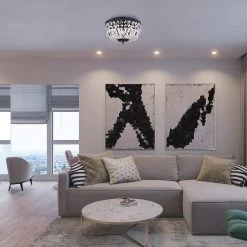 Best Pirce 🥰 Alyvia 12 in. 3-Light Antique Black Glam Flush Mount Ceiling Light with Crystal Strands by Edvivi 🥰 -Deals Edvivi || Atlas Store antique black edvivi flush mount lights ecj408bl 44 1000