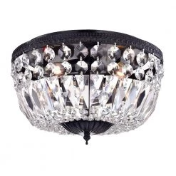 Best Pirce ๐ฅฐ Alyvia 12 in. 3-Light Antique Black Glam Flush Mount Ceiling Light with Crystal Strands by Edvivi ๐ฅฐ