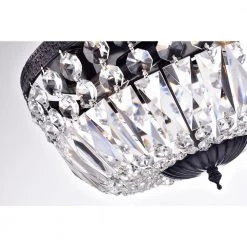 Best Pirce 🥰 Alyvia 12 in. 3-Light Antique Black Glam Flush Mount Ceiling Light with Crystal Strands by Edvivi 🥰 -Deals Edvivi || Atlas Store antique black edvivi flush mount lights ecj408bl 66 1000