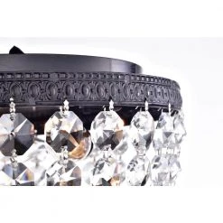 Best Pirce 🥰 Alyvia 12 in. 3-Light Antique Black Glam Flush Mount Ceiling Light with Crystal Strands by Edvivi 🥰 -Deals Edvivi || Atlas Store antique black edvivi flush mount lights ecj408bl fa 1000