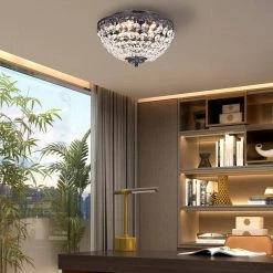 Budget ⭐ Clara 11-1/2 in. 3-Light Antique Black Glam Flush Mount with Crystal Shade by Edvivi 🛒 -Deals Edvivi || Atlas Store antique black edvivi flush mount lights ecj428bk 4f 1000