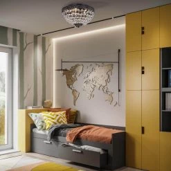 Budget ⭐ Clara 11-1/2 in. 3-Light Antique Black Glam Flush Mount with Crystal Shade by Edvivi 🛒 -Deals Edvivi || Atlas Store antique black edvivi flush mount lights ecj428bk fa 1000