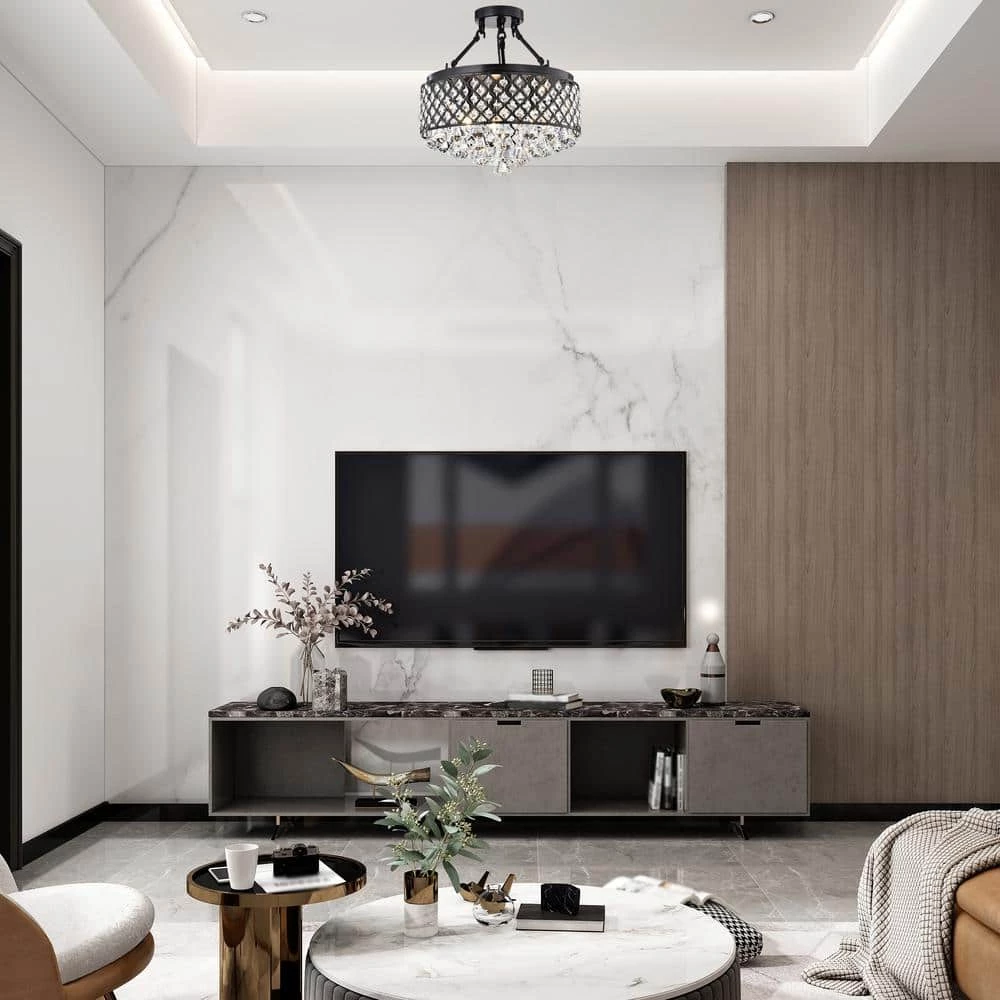 Deals โ Alyvia 4-Light Antique Black Glam Semi-Flush Mount Ceiling Light with Beaded Crystal Drum Shade by Edvivi ๐ 5 Deals โ Alyvia 4-Light Antique Black Glam Semi-Flush Mount Ceiling Light with Beaded Crystal Drum Shade by Edvivi ๐ - Image 4