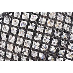 New 🛒 Marya 4-Light Modern Antique Black Finish Crystal Semi-Flush Mount Light with Clear Glass Crystal Beaded Drum Shade by Edvivi 💯 -Deals Edvivi || Atlas Store antique black edvivi flush mount lights esg8025bk 1d 1000