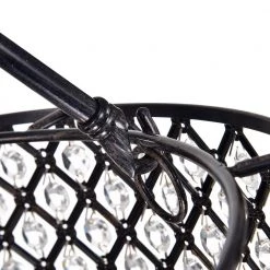 New 🛒 Marya 4-Light Modern Antique Black Finish Crystal Semi-Flush Mount Light with Clear Glass Crystal Beaded Drum Shade by Edvivi 💯 -Deals Edvivi || Atlas Store antique black edvivi flush mount lights esg8025bk 76 1000