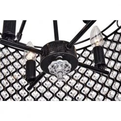 New 🛒 Marya 4-Light Modern Antique Black Finish Crystal Semi-Flush Mount Light with Clear Glass Crystal Beaded Drum Shade by Edvivi 💯 -Deals Edvivi || Atlas Store antique black edvivi flush mount lights esg8025bk fa 1000