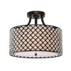 Promo 😉 Belle 15 in. 3-Light Glam Antique Black Semi-Flush Mount with Crystal Beaded Drum Shade by Edvivi 🥰 -Deals Edvivi || Atlas Store antique black edvivi flush mount lights esg9215bk 64 1000