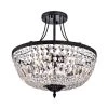 Best reviews of ⌛ Clara 18 in. 3-Light Glam Antique Black Basket Semi-Flush Mount with Crystal Strands by Edvivi 💯