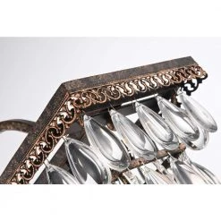 Buy 🎉 Chiara 3-Light Antique Bronze Rectangular Glam Chandelier with Clear Glass Hanging Teardrop Crystals by Edvivi 😉 -Deals Edvivi || Atlas Store antique bronze edvivi chandeliers epd300ab 76 1000