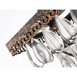 Buy 🎉 Chiara 3-Light Antique Bronze Rectangular Glam Chandelier with Clear Glass Hanging Teardrop Crystals by Edvivi 😉 -Deals Edvivi || Atlas Store antique bronze edvivi chandeliers epd300ab 77 1000