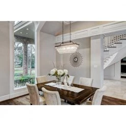 Budget ⌛ Chiara 4-Light Antique Bronze Rectangular Glam Chandelier with Clear Glass Hanging Teardrop Crystals by Edvivi 🎉 -Deals Edvivi || Atlas Store antique bronze edvivi chandeliers epd301ab 31 1000