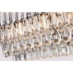 Budget ⌛ Chiara 4-Light Antique Bronze Rectangular Glam Chandelier with Clear Glass Hanging Teardrop Crystals by Edvivi 🎉 -Deals Edvivi || Atlas Store antique bronze edvivi chandeliers epd301ab fa 1000