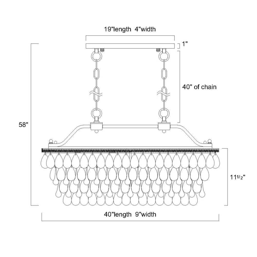 Promo ๐ Chiara 6-Light Antique Bronze Rectangular Glam Chandelier with Clear Glass Hanging Teardrop Crystals by Edvivi ๐ 11 Promo ๐ Chiara 6-Light Antique Bronze Rectangular Glam Chandelier with Clear Glass Hanging Teardrop Crystals by Edvivi ๐ - Image 10