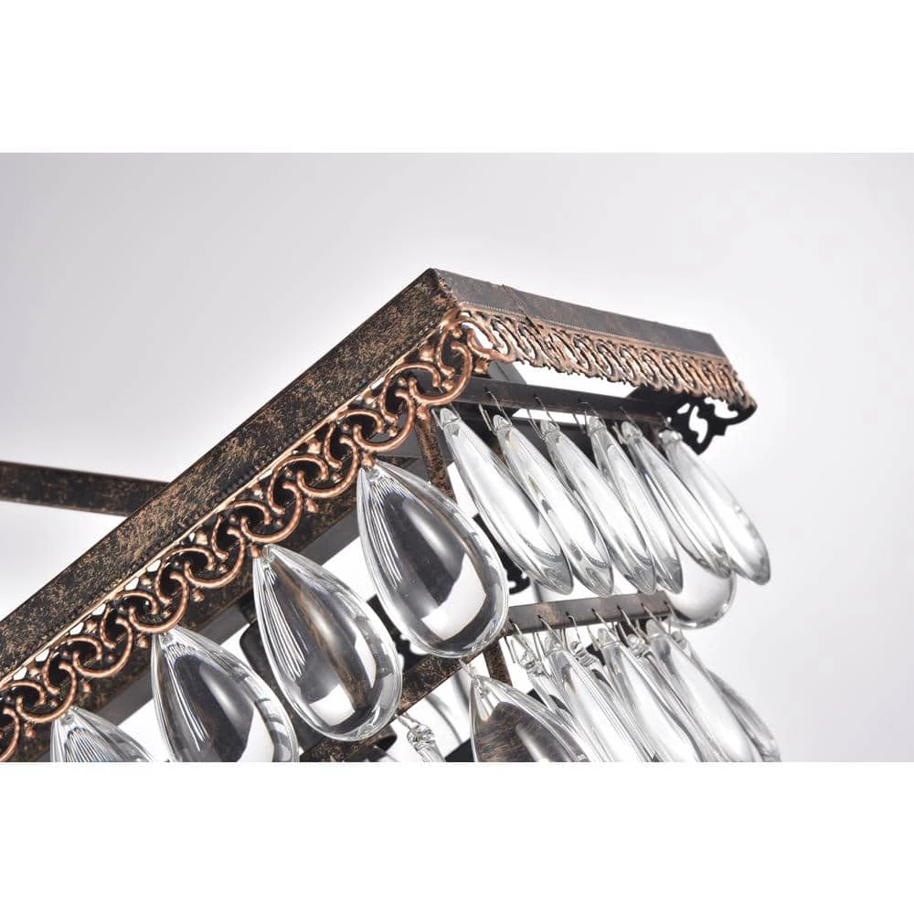 Promo ๐ Chiara 6-Light Antique Bronze Rectangular Glam Chandelier with Clear Glass Hanging Teardrop Crystals by Edvivi ๐ 10 Promo ๐ Chiara 6-Light Antique Bronze Rectangular Glam Chandelier with Clear Glass Hanging Teardrop Crystals by Edvivi ๐ - Image 9