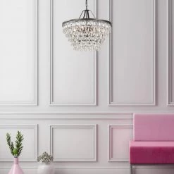 Brand new 🥰 Clarus 6-Light Antique Bronze Glam Chandelier with Hanging Teardrop Crystals by Edvivi 🎉 -Deals Edvivi || Atlas Store antique bronze edvivi chandeliers epj5293ab 1f 1000