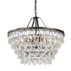 Brand new 🥰 Clarus 6-Light Antique Bronze Glam Chandelier with Hanging Teardrop Crystals by Edvivi 🎉