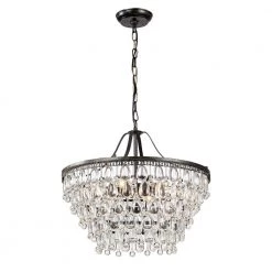 Brand new 🥰 Clarus 6-Light Antique Bronze Glam Chandelier with Hanging Teardrop Crystals by Edvivi 🎉 -Deals Edvivi || Atlas Store antique bronze edvivi chandeliers epj5293ab 76 1000
