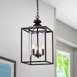 Hot Sale ✔️ Renzo Traditional Farmhouse 3-Light Antique Bronze Lantern Chandelier with Cylinder Glass Shade by Edvivi 🎉 -Deals Edvivi || Atlas Store antique bronze edvivi chandeliers epl1043ab 31 1000