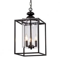 Hot Sale ✔️ Renzo Traditional Farmhouse 3-Light Antique Bronze Lantern Chandelier with Cylinder Glass Shade by Edvivi 🎉