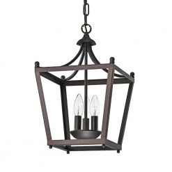Best Sale 🔥 Renzo Traditional 3-Light Antique Bronze Modern Farmhouse Cage Lantern Candlestick Chandelier by Edvivi 😀