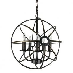 Best deal ๐ 5-Light Antique Bronze Globe Cage Chandelier by Edvivi ๐