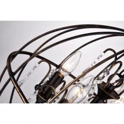 Hot Sale ⌛ Orbit 4-Light Antique Bronze Modern Globe Cage Chandelier with Hanging Crystals by Edvivi 😀 -Deals Edvivi || Atlas Store antique bronze edvivi chandeliers epq212ab 66 1000