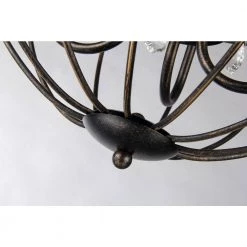 Hot Sale ⌛ Orbit 4-Light Antique Bronze Modern Globe Cage Chandelier with Hanging Crystals by Edvivi 😀 -Deals Edvivi || Atlas Store antique bronze edvivi chandeliers epq212ab fa 1000