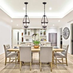 Outlet ✨ Condord 3-Light Traditional Antique Bronze Finish Bell Jar Lantern Pendant with Clear Glass Shade by Edvivi ✨ -Deals Edvivi || Atlas Store antique bronze edvivi chandeliers epz100sgb 4f 1000