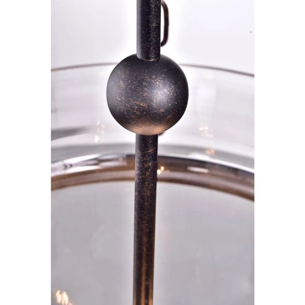 Cheap โ Condord 3-Light 13 in. Traditional Antique Bronze Finish Bell Jar Lantern Pendant with Clear Glass Shade by Edvivi ๐ 4 Cheap โ Condord 3-Light 13 in. Traditional Antique Bronze Finish Bell Jar Lantern Pendant with Clear Glass Shade by Edvivi ๐ - Image 2