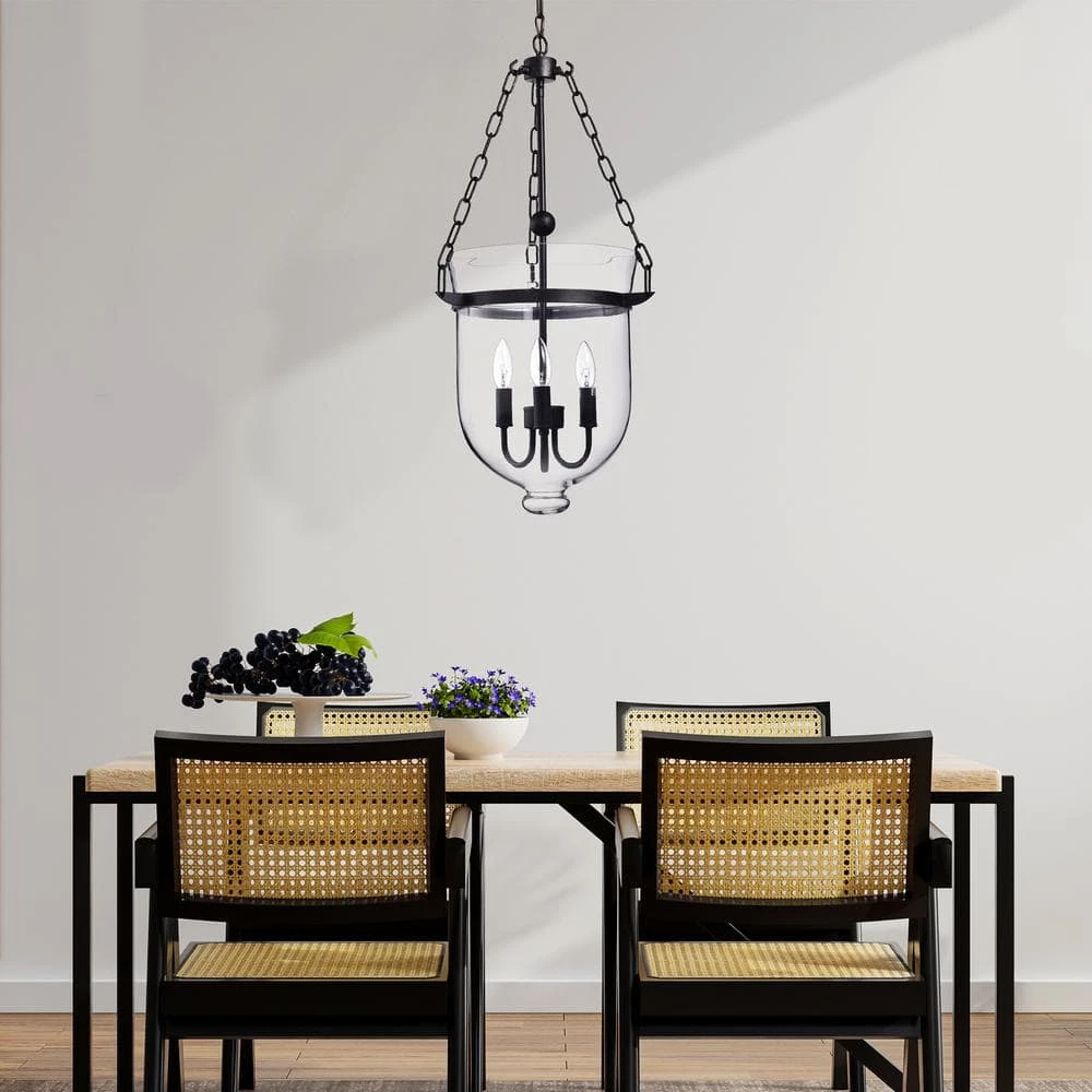 Cheap โ Condord 3-Light 13 in. Traditional Antique Bronze Finish Bell Jar Lantern Pendant with Clear Glass Shade by Edvivi ๐ 7 Cheap โ Condord 3-Light 13 in. Traditional Antique Bronze Finish Bell Jar Lantern Pendant with Clear Glass Shade by Edvivi ๐ - Image 5