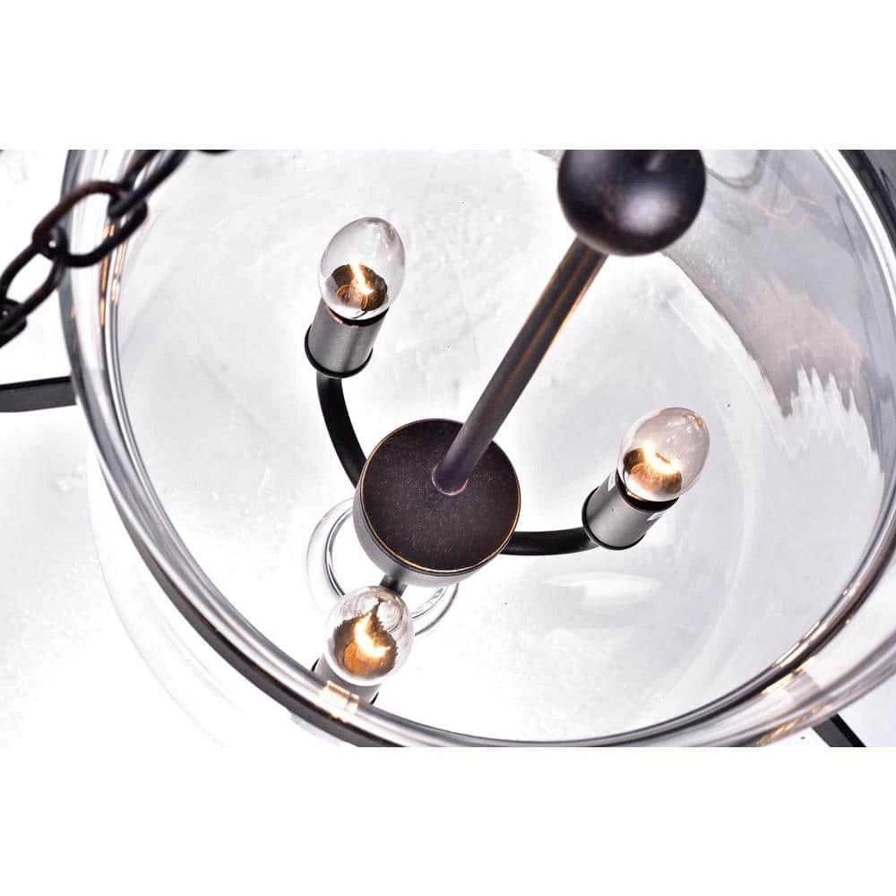 Cheap โ Condord 3-Light 13 in. Traditional Antique Bronze Finish Bell Jar Lantern Pendant with Clear Glass Shade by Edvivi ๐ 5 Cheap โ Condord 3-Light 13 in. Traditional Antique Bronze Finish Bell Jar Lantern Pendant with Clear Glass Shade by Edvivi ๐ - Image 3