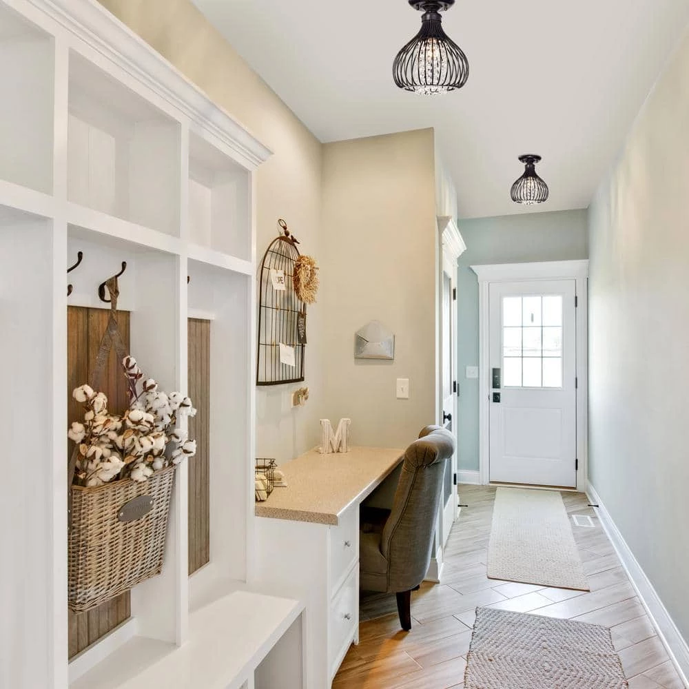 Hot Sale ⌛ Clara 9 in. 1-Light Glam Antique Bronze Metal Semi-Flush Mount with Black Cage and Hanging Crystals by Edvivi ✨ 7 Hot Sale ⌛ Clara 9 in. 1-Light Glam Antique Bronze Metal Semi-Flush Mount with Black Cage and Hanging Crystals by Edvivi ✨ - Image 5