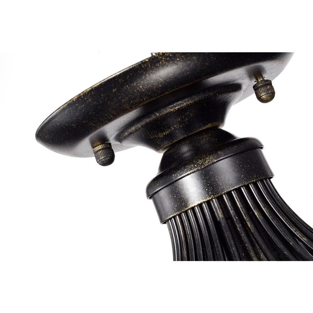 Hot Sale ⌛ Clara 9 in. 1-Light Glam Antique Bronze Metal Semi-Flush Mount with Black Cage and Hanging Crystals by Edvivi ✨ 4 Hot Sale ⌛ Clara 9 in. 1-Light Glam Antique Bronze Metal Semi-Flush Mount with Black Cage and Hanging Crystals by Edvivi ✨ - Image 2