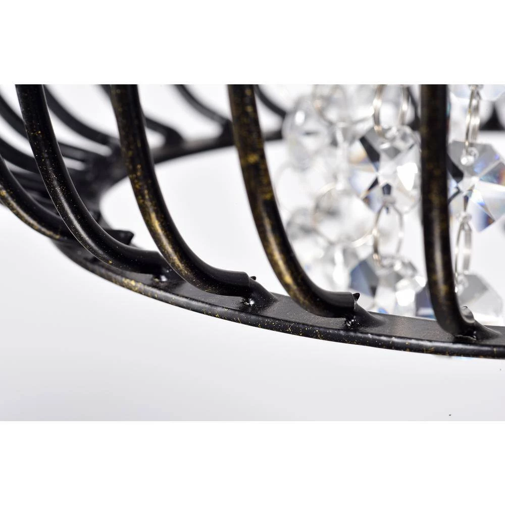 Hot Sale ⌛ Clara 9 in. 1-Light Glam Antique Bronze Metal Semi-Flush Mount with Black Cage and Hanging Crystals by Edvivi ✨ 10 Hot Sale ⌛ Clara 9 in. 1-Light Glam Antique Bronze Metal Semi-Flush Mount with Black Cage and Hanging Crystals by Edvivi ✨ - Image 8