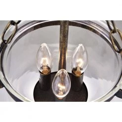 Deals ✔️ Concord 11 in. 3-Light Traditional Antique Bronze Semi-Flush Mount with Clear Glass Shade by Edvivi ✨ -Deals Edvivi || Atlas Store antique bronze edvivi flush mount lights esz1033ab 1f 1000