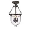 Deals ✔️ Concord 11 in. 3-Light Traditional Antique Bronze Semi-Flush Mount with Clear Glass Shade by Edvivi ✨ -Deals Edvivi || Atlas Store antique bronze edvivi flush mount lights esz1033ab 64 1000