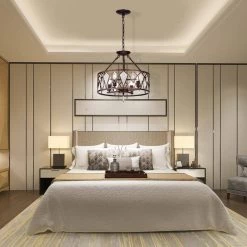 Best deal ⌛ Imperium Mid-Century Modern 4-Light Antique Copper Dual Set-Up Chandelier with Ice Glass and Crystals by Edvivi 👏 -Deals Edvivi || Atlas Store antique copper edvivi chandeliers edg8199ac 1f 1000