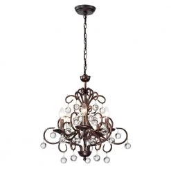 Best deal 🤩 Belvedere Glam 5-Light Antique Copper Finish Candlestick Crystal Chandelier Iron Ceiling Light Fixture by Edvivi 😀 -Deals Edvivi || Atlas Store antique copper edvivi chandeliers epc5279ac fa 1000