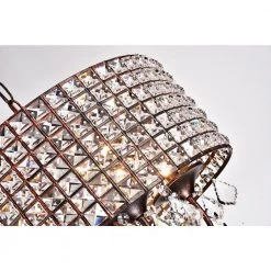 Discount 🥰 Marya 4-Light Glam Antique Copper Round Chandelier with Square Beaded Drum Shade and Hanging Clear Glass Crystals by Edvivi 😍 -Deals Edvivi || Atlas Store antique copper edvivi chandeliers epg8229ac fa 1000