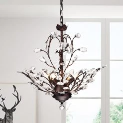 Cheapest ⭐ Amorette 4-Light Antique Copper Finish Unique/ Traditional Chandelier with Vine and Crystal Accents by Edvivi 🎉 -Deals Edvivi || Atlas Store antique copper edvivi chandeliers epj3579ac 31 1000