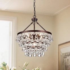 Wholesale 🥰 Clarus 5-Light Antique Copper 4-Tier Glam Chandelier with Clear Glass Hanging Crystals by Edvivi 👏 -Deals Edvivi || Atlas Store antique copper edvivi chandeliers epj4239ac 31 1000