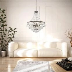 Best Pirce ⌛ Clarus 7-Light Antique Copper Glam Empire Chandelier with Clear Glass Hanging Crystals by Edvivi ⭐ -Deals Edvivi || Atlas Store antique copper edvivi chandeliers epj4519ac 44 1000