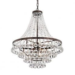 Deals Edvivi || Atlas Store 32 Best Pirce โ Clarus 7-Light Antique Copper Glam Empire Chandelier with Clear Glass Hanging Crystals by Edvivi โญ