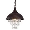 Brand new ❤️ 1-Light Rustic Antique Copper Dome Modern Farmhouse Pendant with Hanging Crystals by Edvivi 🎉 -Deals Edvivi || Atlas Store antique copper edvivi chandeliers ept4299ac 64 1000