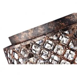 Cheapest ✨ Clara 4-Lights Antique Copper Glam Flush Mount with Lattice Drum Shade and Clear Glass Hanging Crystals by Edvivi 🧨 -Deals Edvivi || Atlas Store antique copper edvivi flush mount lights esg8169ac 1d 1000