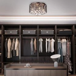 Cheapest ✨ Clara 4-Lights Antique Copper Glam Flush Mount with Lattice Drum Shade and Clear Glass Hanging Crystals by Edvivi 🧨 -Deals Edvivi || Atlas Store antique copper edvivi flush mount lights esg8169ac 1f 1000