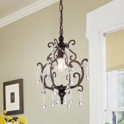 Wholesale 🔔 Amorette 1-Light Glam Antique Copper Mini Pendant with Raindrop Crystals by Edvivi 👍 -Deals Edvivi || Atlas Store antique copper edvivi pendant lights epj5319ac 31 1000