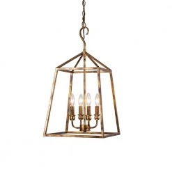 Best Sale ๐ Lauren Traditional 14 in. 4-Light Antique Gold Farmhouse Cage Pendant by Edvivi โ๏ธ