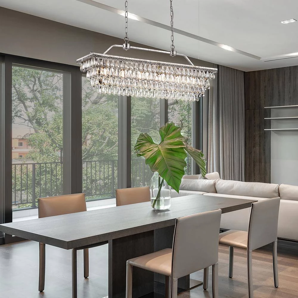 Coupon ๐ Chiara 6-Light Antique Silver Rectangular Glam Chandelier with Clear Glass Hanging Teardrop Crystals by Edvivi โ๏ธ 9 Coupon ๐ Chiara 6-Light Antique Silver Rectangular Glam Chandelier with Clear Glass Hanging Teardrop Crystals by Edvivi โ๏ธ - Image 7