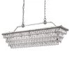 Coupon 👍 Chiara 6-Light Antique Silver Rectangular Glam Chandelier with Clear Glass Hanging Teardrop Crystals by Edvivi ✔️